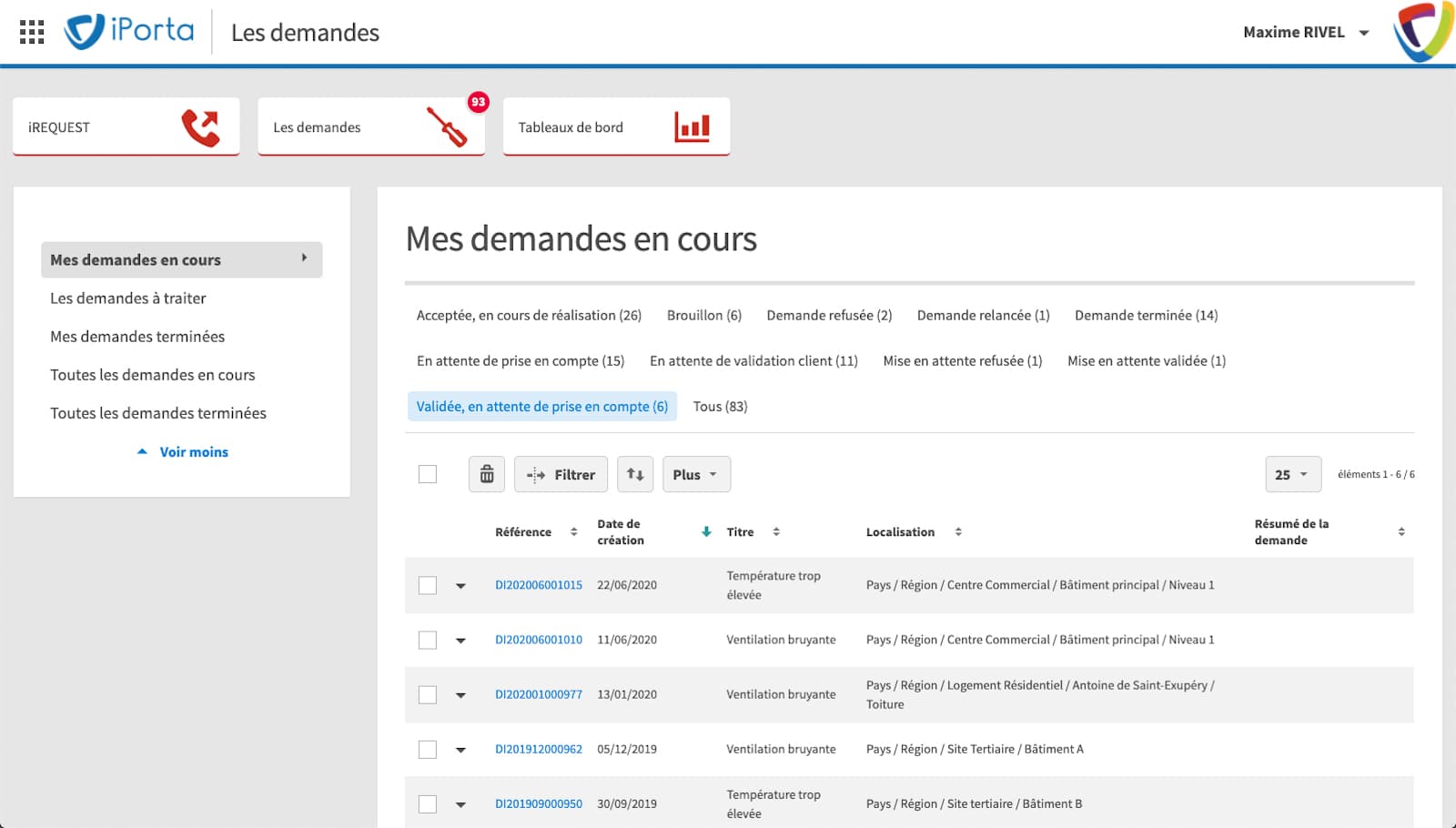 irequest-listing-des-demandes